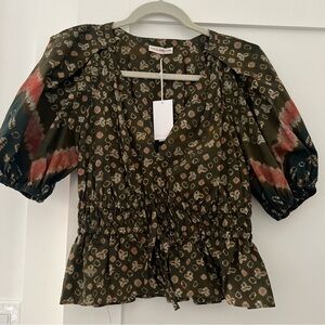 Ulla Johnson NWT brown tie dye blouse.